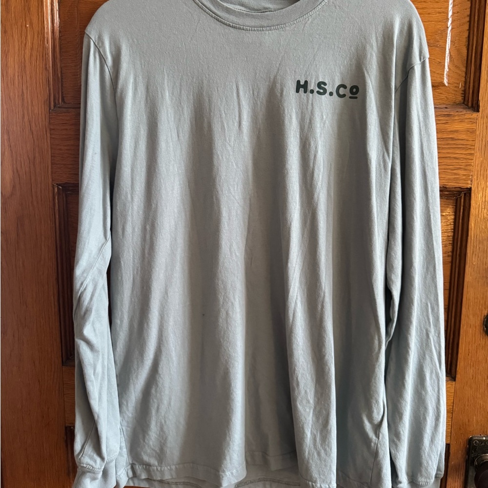 Herschel Supply Co - Long Sleeve logo tee, Size M, Light Sage Green / Grey